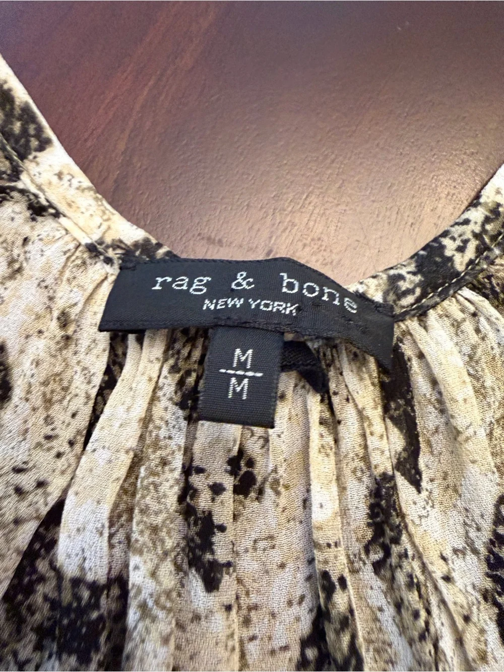 rag & bone Black Yuni Silk Leopard Printed Blouse (127)